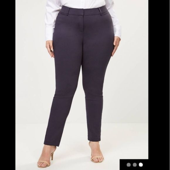 Lane Bryant Curvy Allie Skinny Ankle Stretch Pants 26 Navy NWT - Picture 2 of 8